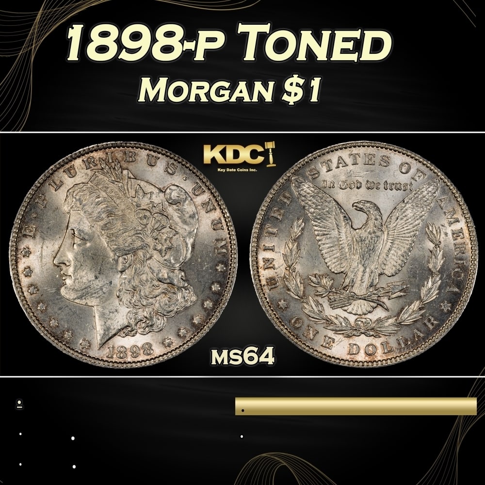 1898-p Morgan Dollar Toned $1 Grades ms64 (1 of 3)