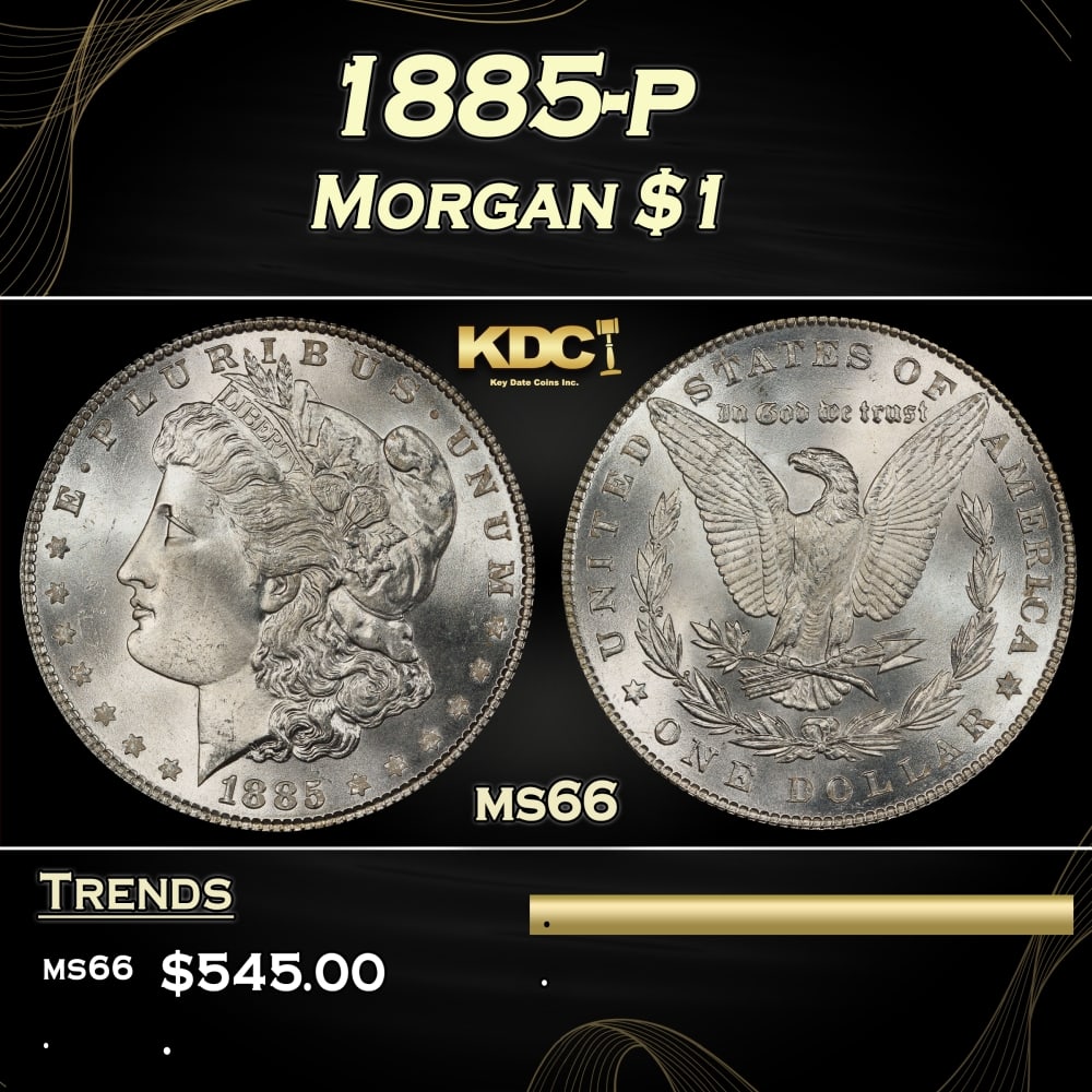 1885-p Morgan Dollar $1 Grades ms66 (1 of 3)
