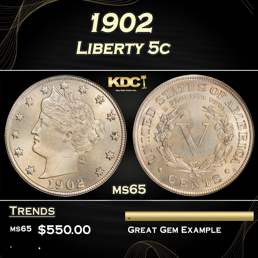 1902 Liberty Nickel 5c Grades ms65 (1 of 3)