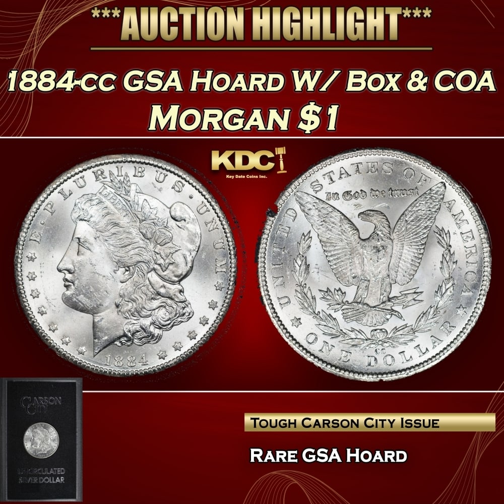 1884-cc Morgan Dollar GSA Hoard W/ Box & COA $1 Grades n/a (1 of 4)