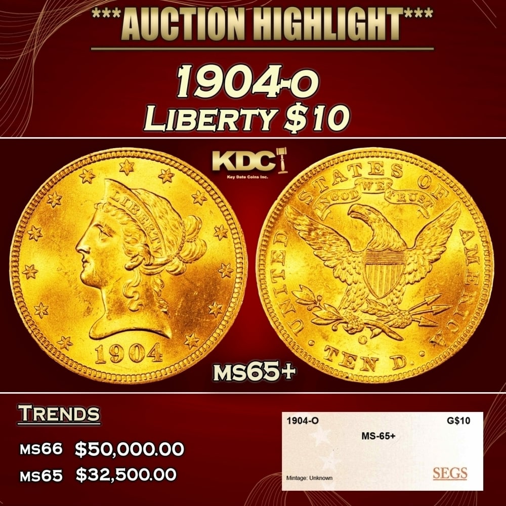1904-o Gold Liberty Eagle $10 ms65+ SEGS (1 of 4)