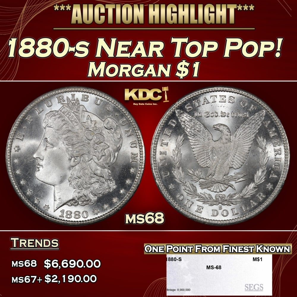 1889-p Morgan Dollar Colorfully Toned $1 ms66+ SEGS (1 of 4)