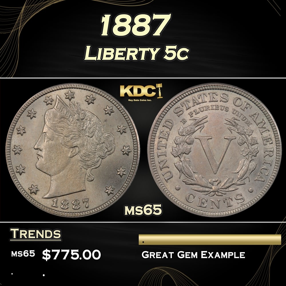 1887 Liberty Nickel 5c Grades ms65 (1 of 3)