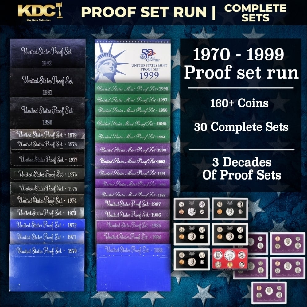 1970-1999 Proof Set Run 164 Coins 30 Complete Sets (1 of 20)