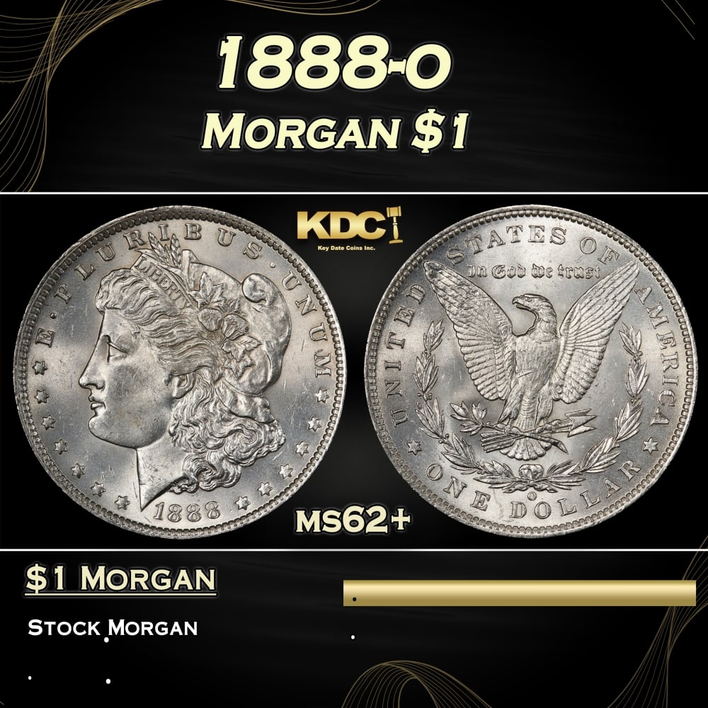 1888-o Morgan Dollar $1 Grades ms62+ (1 of 3)
