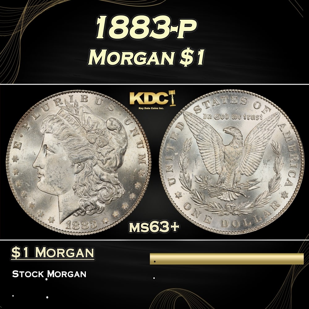 1883-p Morgan Dollar $1 Grades ms63+ (1 of 3)