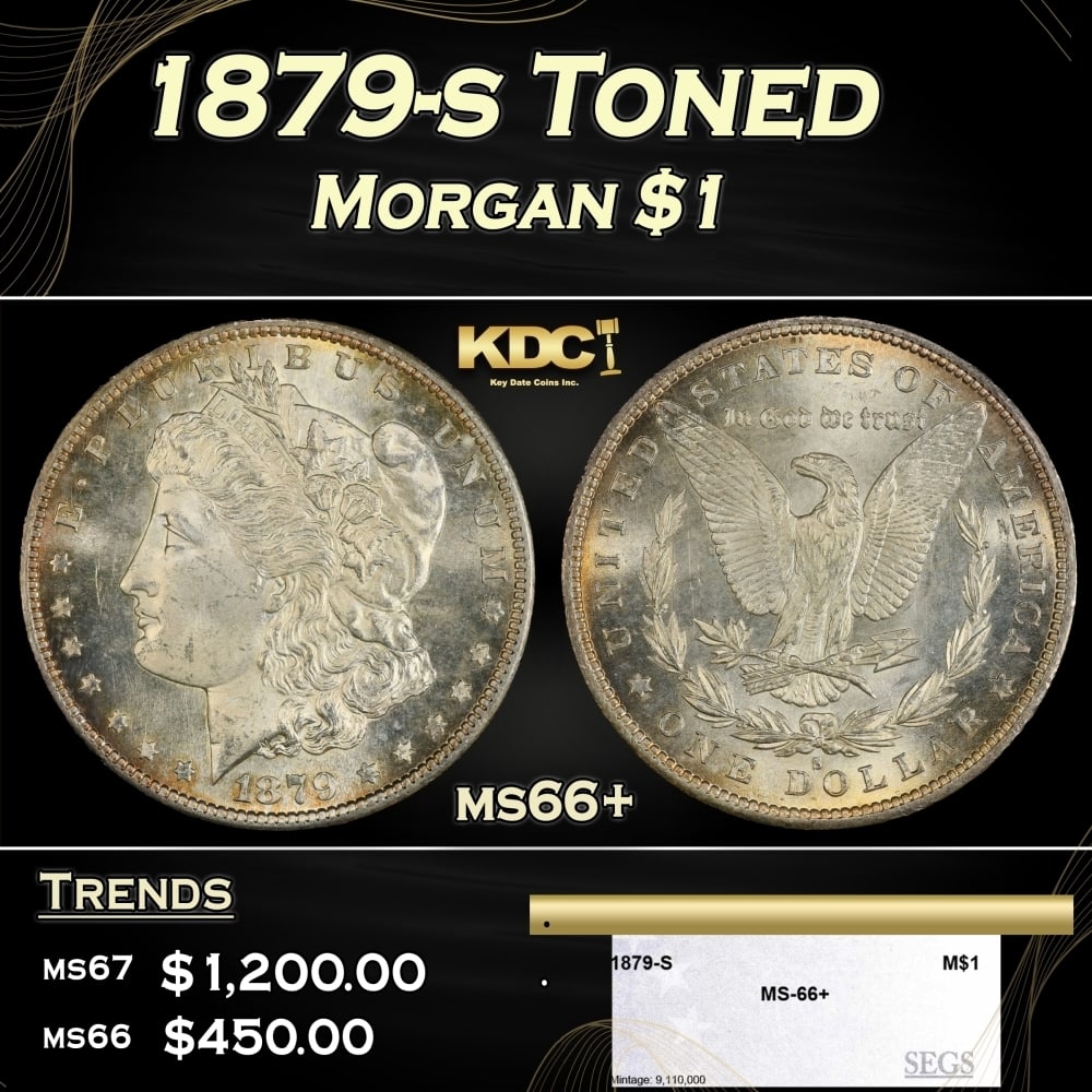1879-s Morgan Dollar Toned $1 ms66+ SEGS (1 of 4)