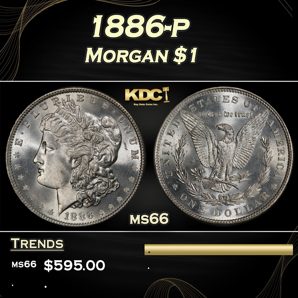 1886-p Morgan Dollar $1 Grades ms66 (1 of 3)