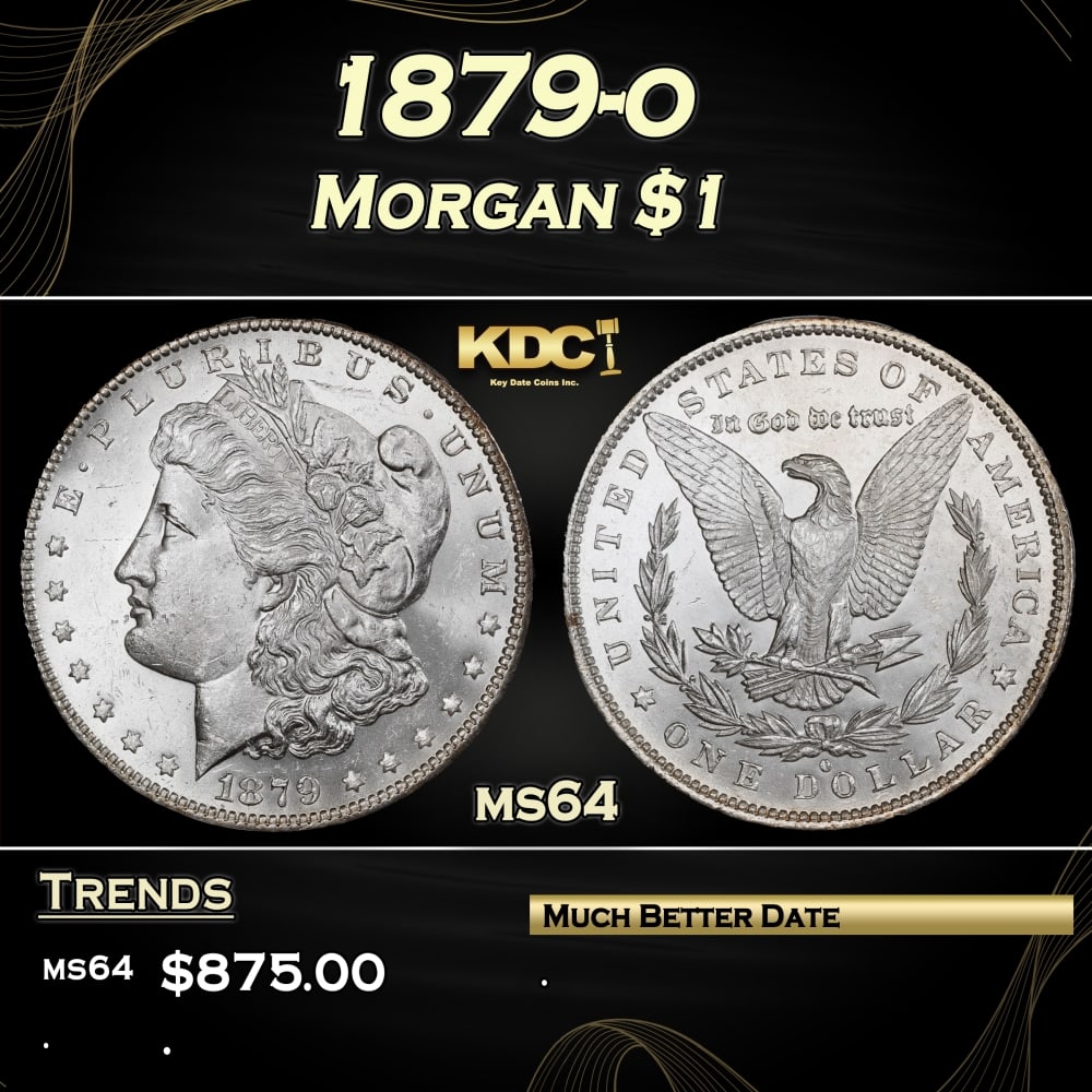 1879-o Morgan Dollar $1 Grades ms64 (1 of 3)