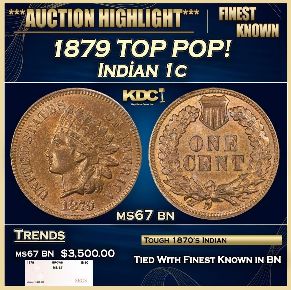 1879 Indian Cent TOP POP! 1c ms67 bn SEGS (1 of 4)