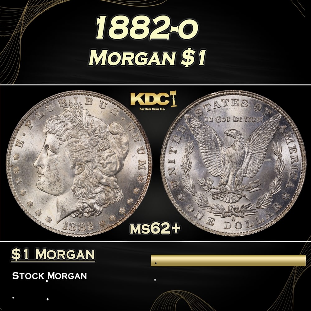 1882-o Morgan Dollar $1 Grades ms62+ (1 of 3)