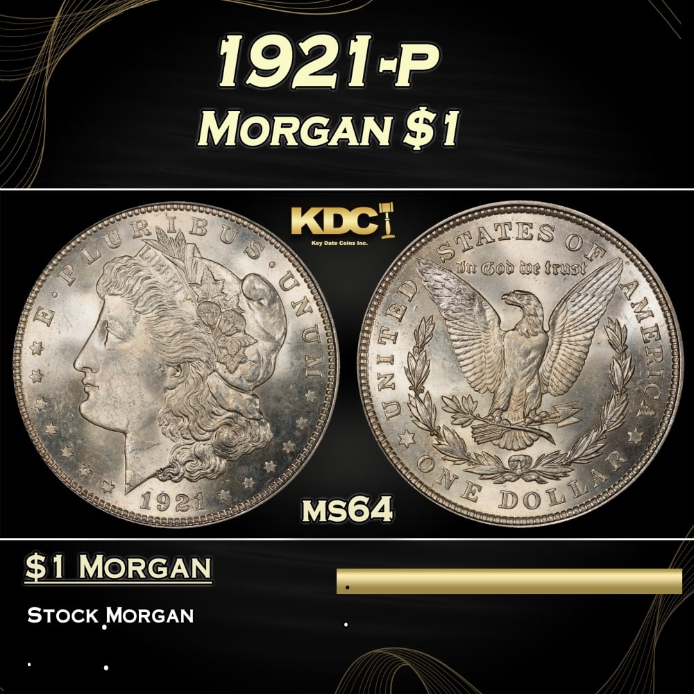 1921-p Morgan Dollar $1 Grades ms64 (1 of 3)