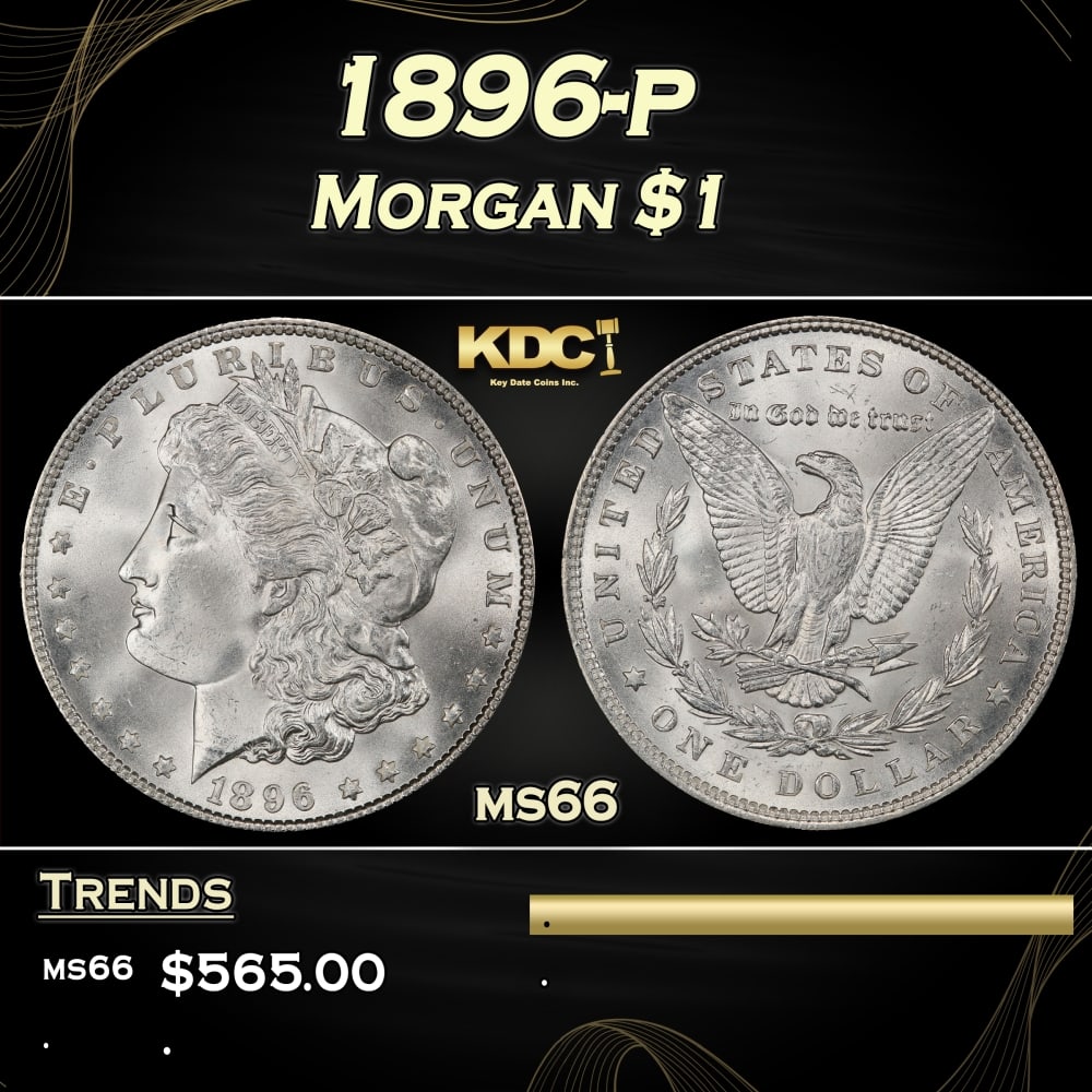 1896-p Morgan Dollar $1 Grades ms66 (1 of 3)