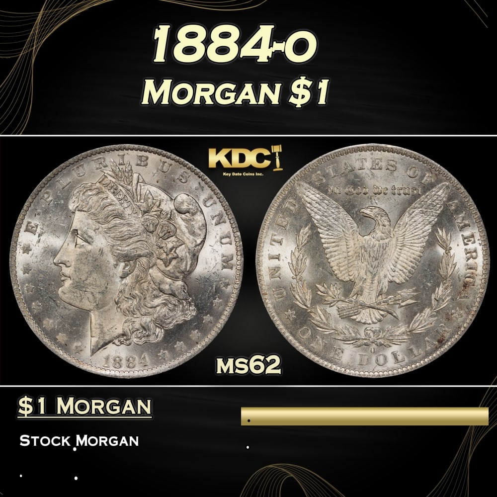 1884-o Morgan Dollar $1 Grades ms62 (1 of 3)