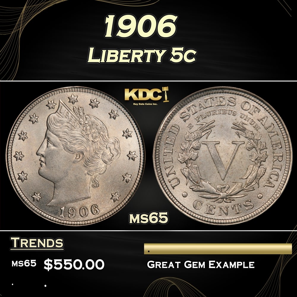 1906 Liberty Nickel 5c Grades ms65 (1 of 3)