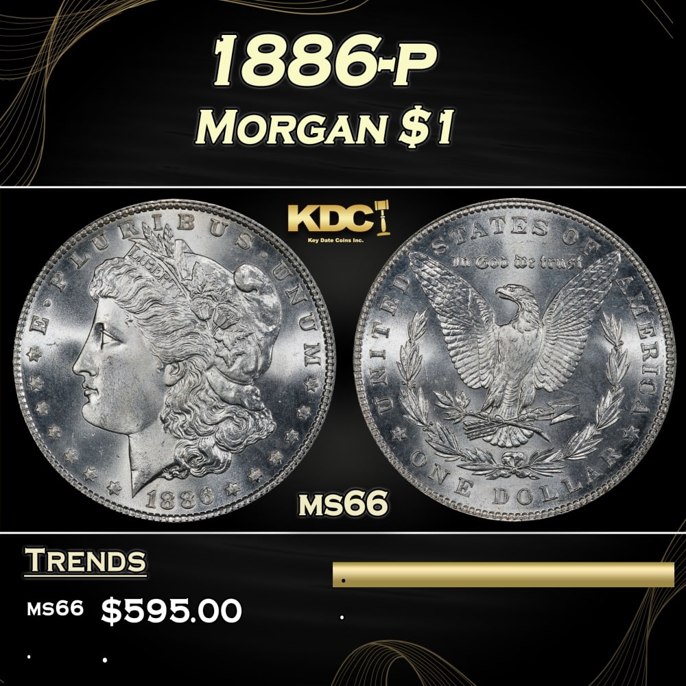 1886-p Morgan Dollar $1 Grades ms66 (1 of 3)