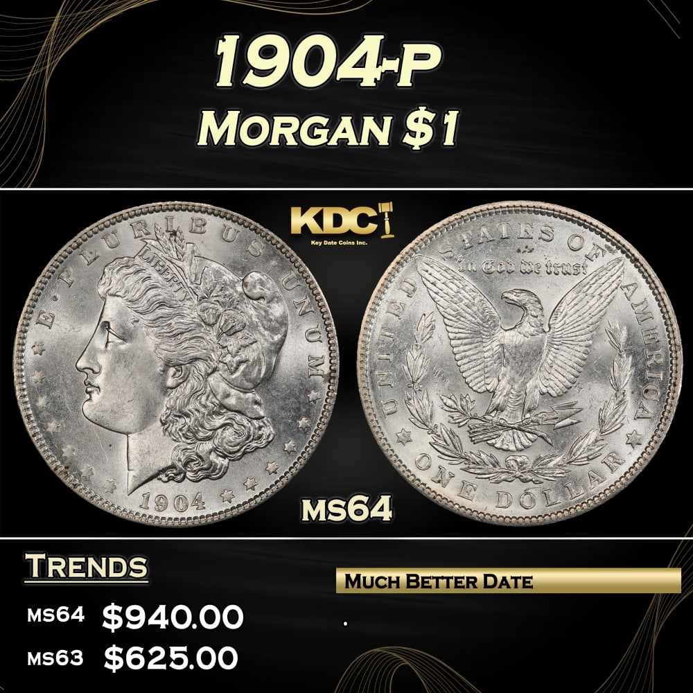 1904-p Morgan Dollar $1 Grades ms64 (1 of 3)