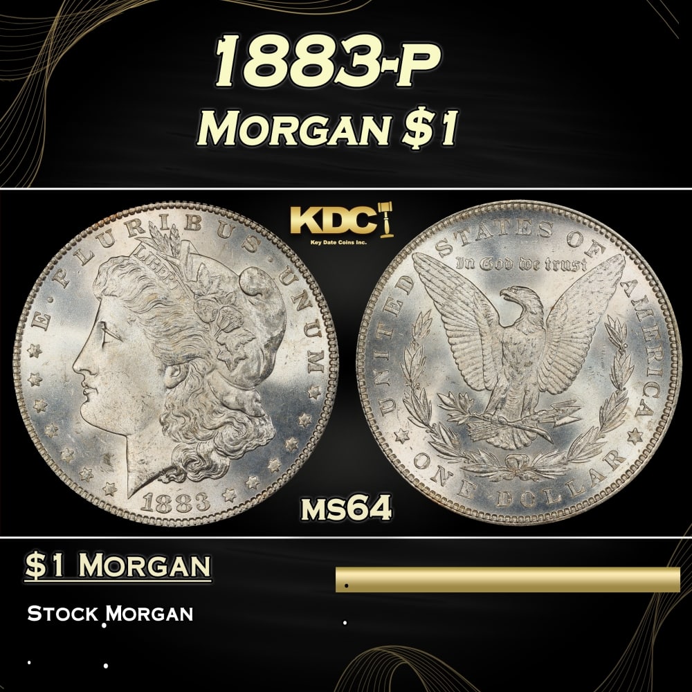 1883-p Morgan Dollar $1 Grades ms64 (1 of 3)