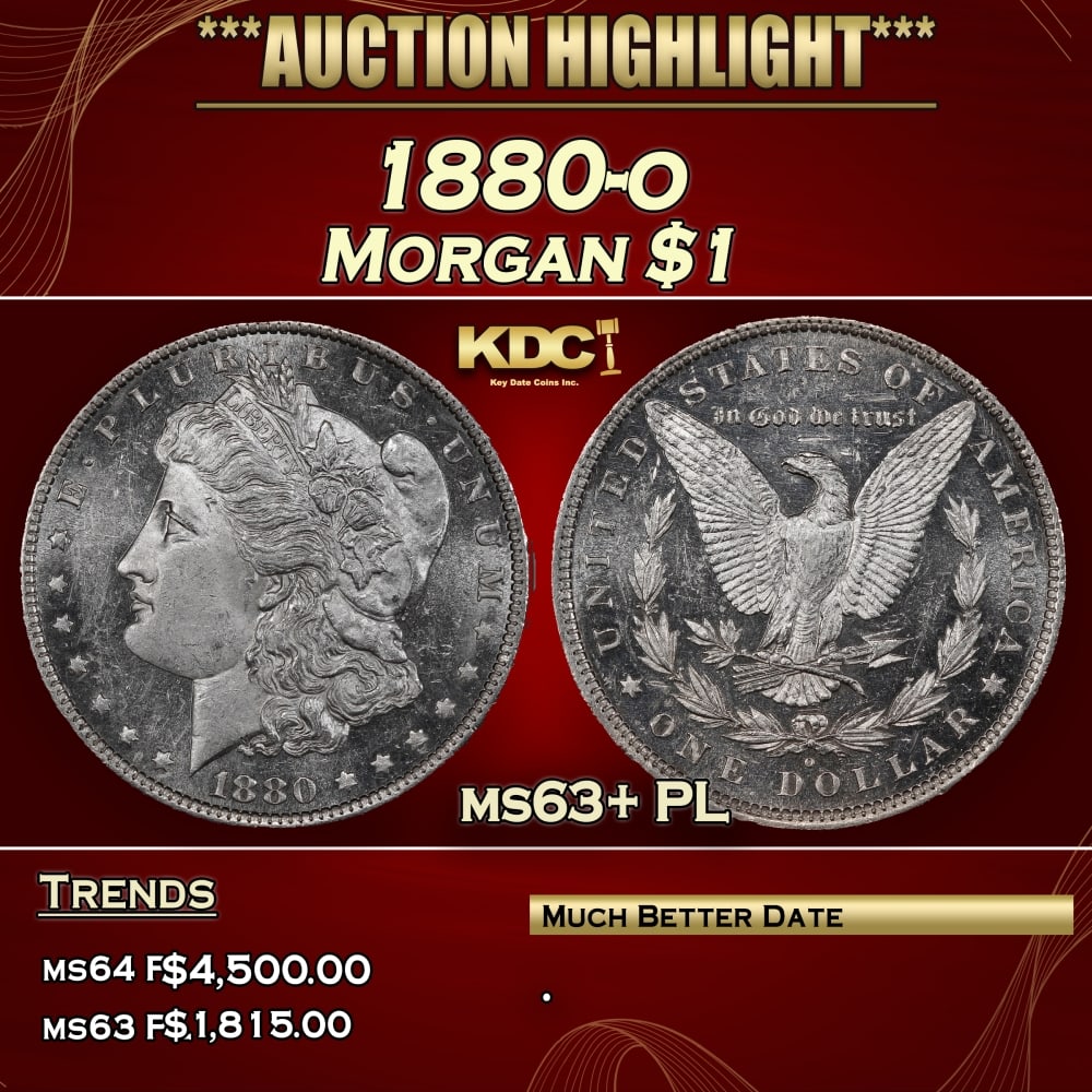 1880-o Morgan Dollar $1 ms63+ PL SEGS (1 of 5)