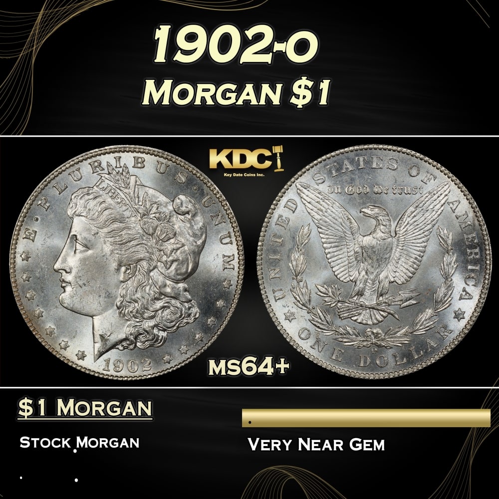 1902-o Morgan Dollar $1 Grades ms64+ (1 of 3)