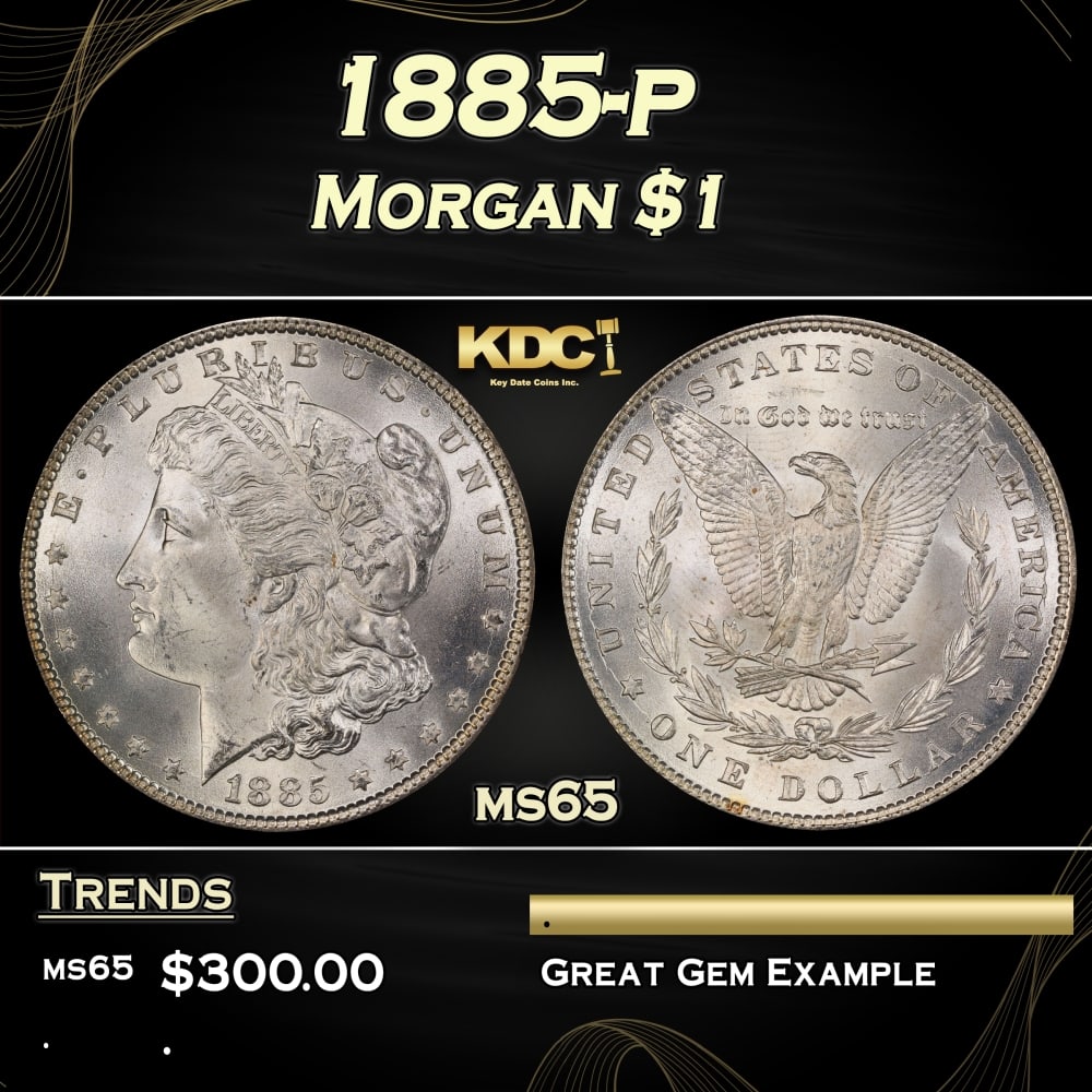 1885-p Morgan Dollar $1 Grades ms65 (1 of 3)