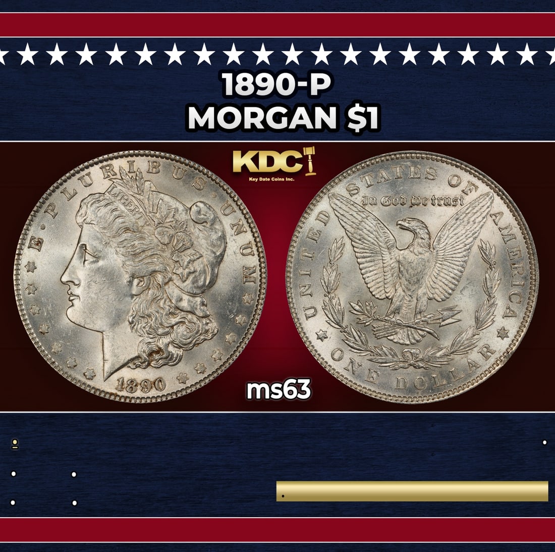 1890-p Morgan Dollar $1 Grades ms63: 1890-p Morgan Dollar $1 Grades ms63. Historic precious metal trends is causing increased spot pricing by the day. On auctions with set openings, we are doing our best to have items priced at their mar