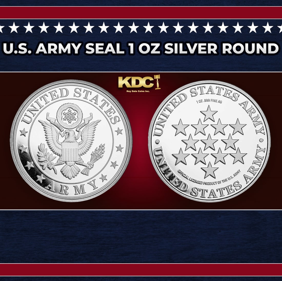 U.S. Army Seal 1 oz Silver Round Round (1 of 3)