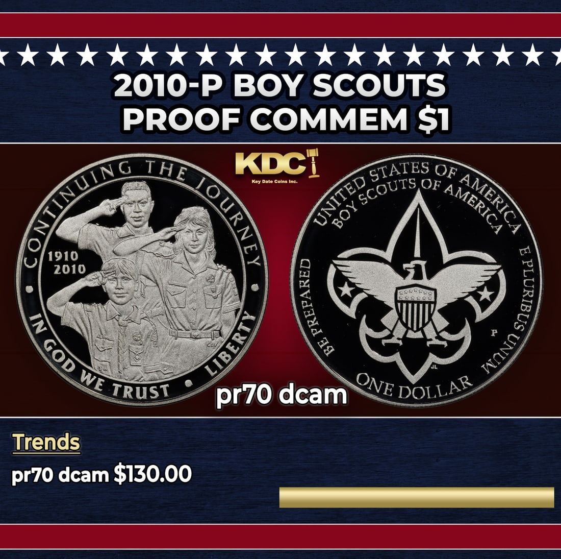 2010-P Boy Scouts Proof Modern Commem Dollar $1 pr70 dcam SEGS (1 of 3)