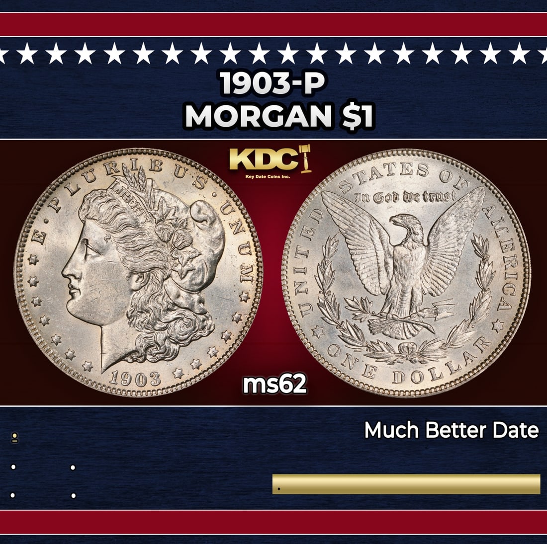 1903-p Morgan Dollar $1 Grades ms62 (1 of 3)