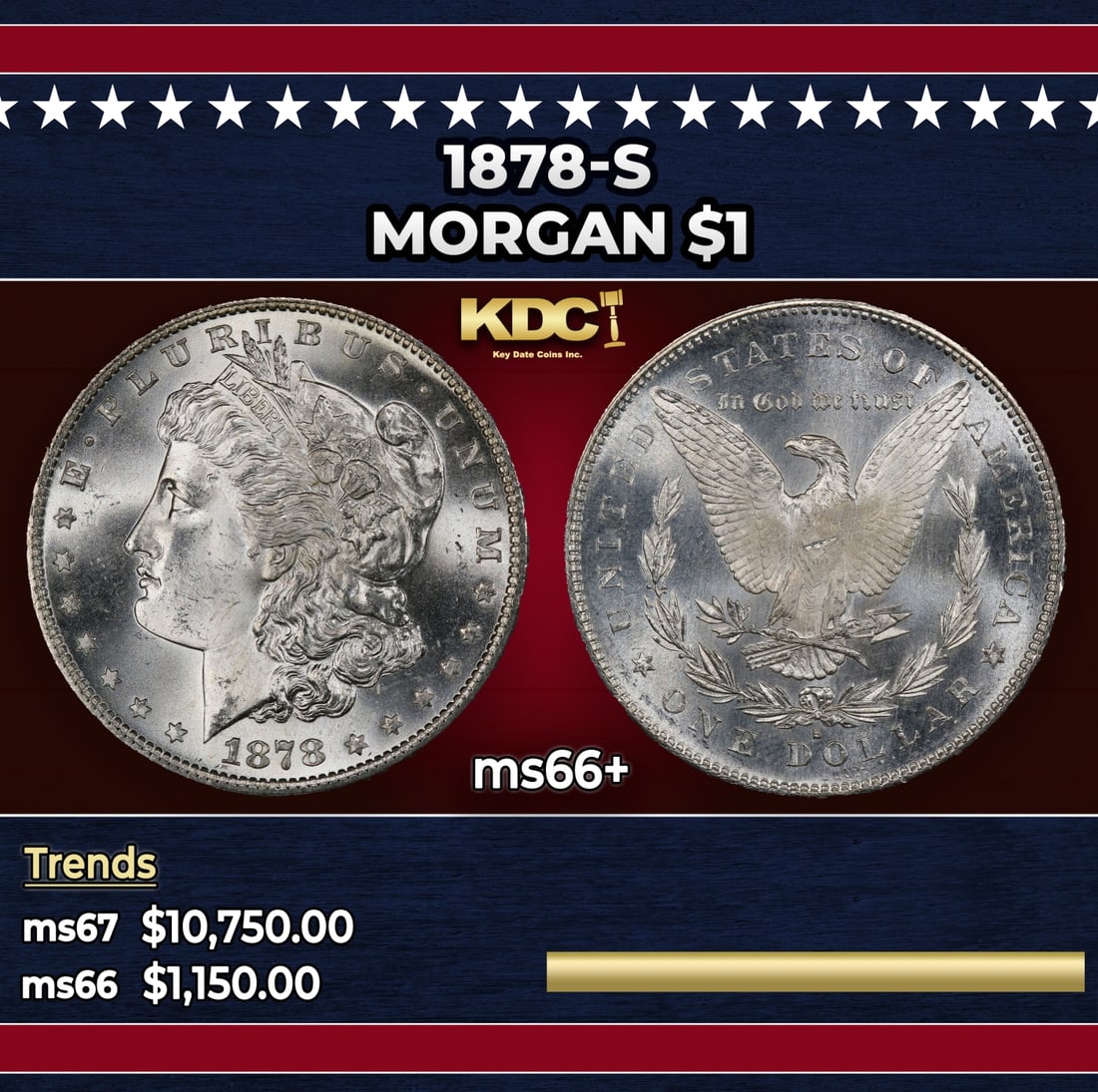 1878-s Morgan Dollar $1 ms66+ SEGS (1 of 3)