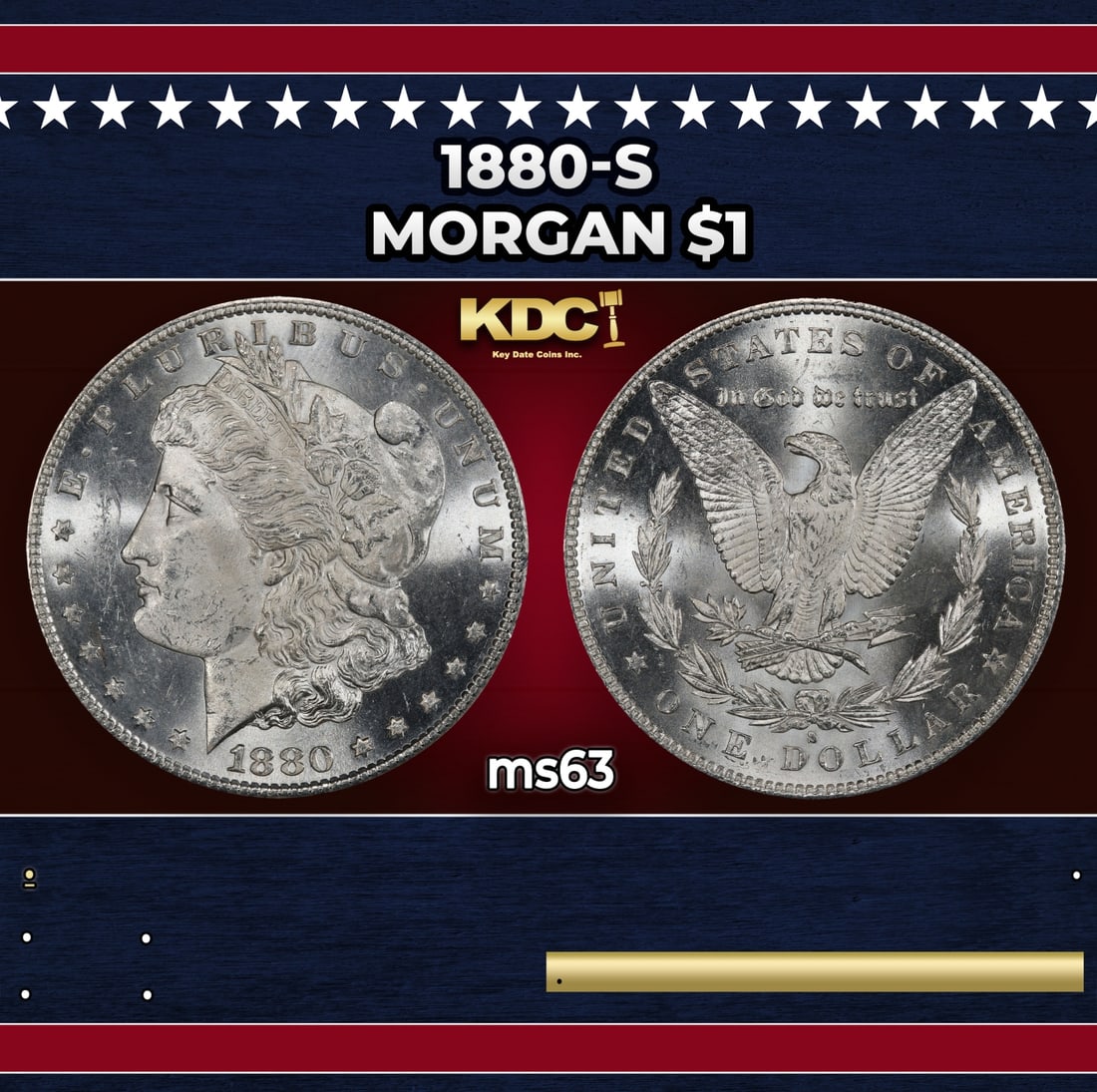 1880-s Morgan Dollar $1 Grades ms63 (1 of 3)