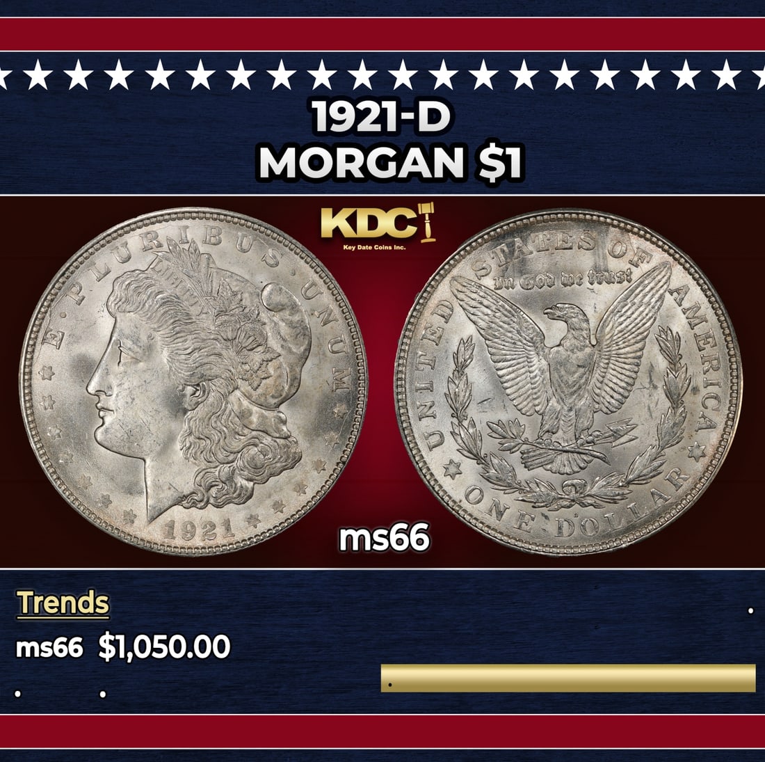 1921-d Morgan Dollar $1 ms66 SEGS (1 of 3)
