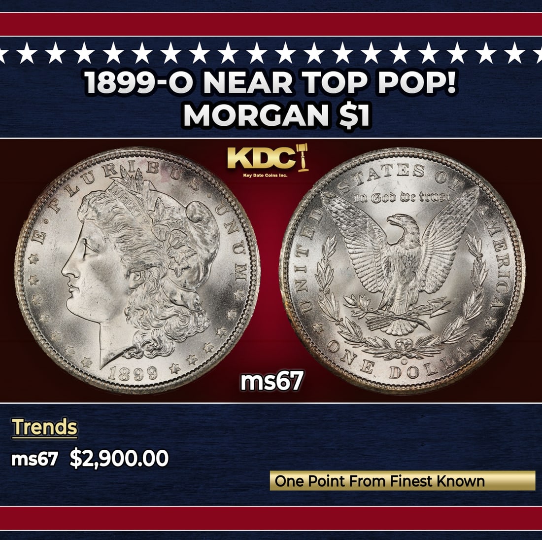 1899-o Morgan Dollar Near Top Pop! $1 ms67 SEGS: 1899-o Near Top Pop! Morgan Dollar $1 ms67 SEGS.