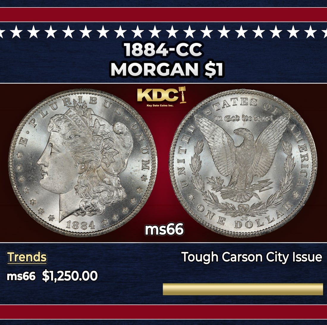 1884-cc Morgan Dollar $1 ms66 SEGS (1 of 3)