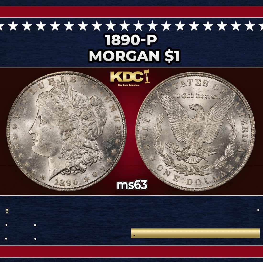 1890-p Morgan Dollar $1 Grades ms63 (1 of 3)