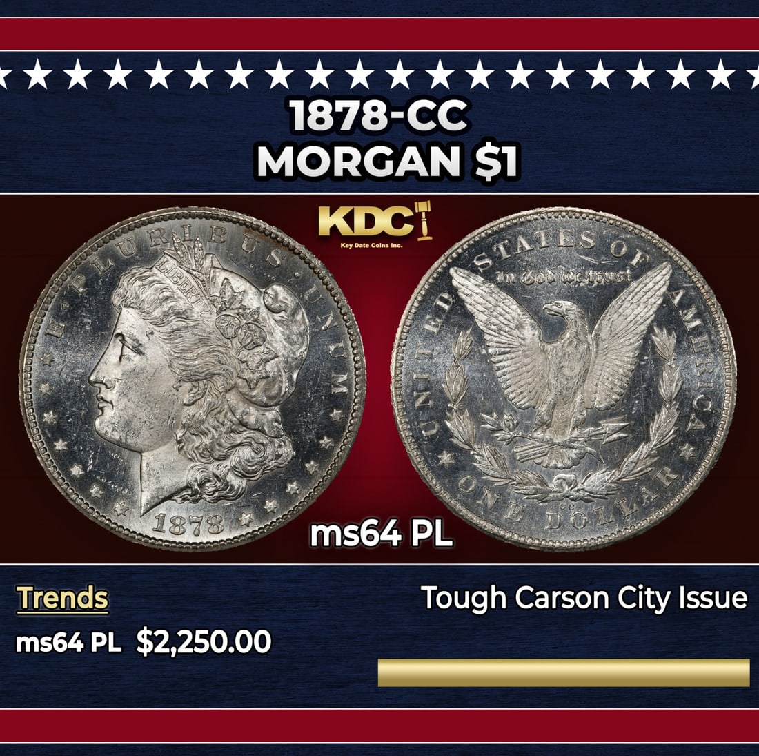1878-cc Morgan Dollar $1 ms64 PL SEGS (1 of 3)