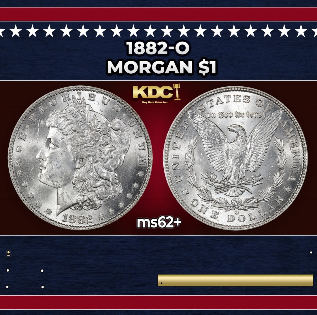 1882-o Morgan Dollar $1 Grades ms62+ (1 of 3)