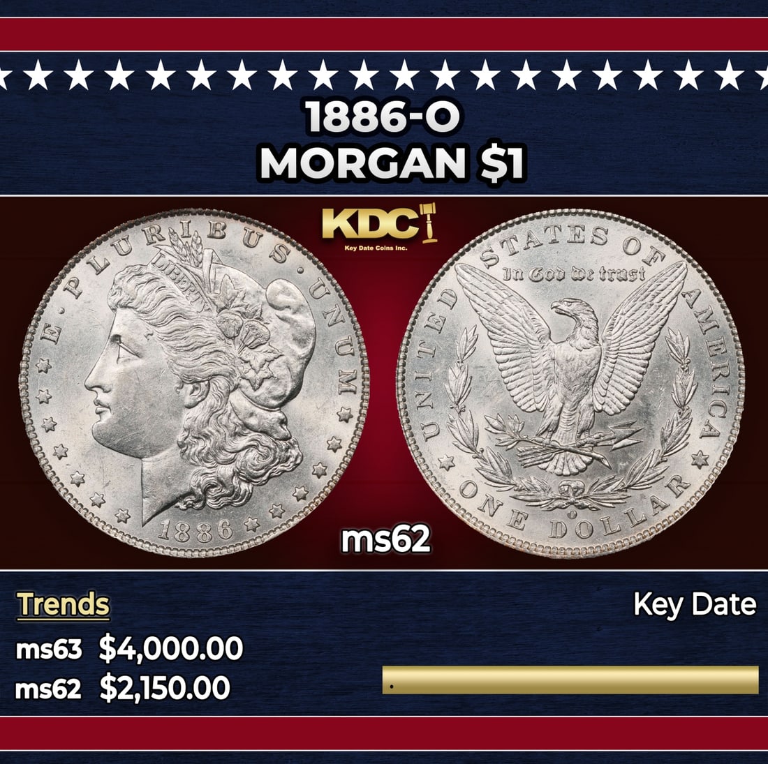 1886-o Morgan Dollar $1 ms62 USCG (1 of 3)