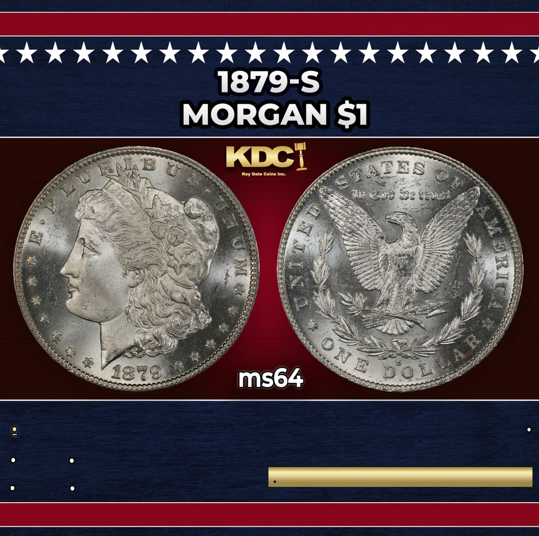 1879-s Morgan Dollar $1 Grades ms64 (1 of 3)