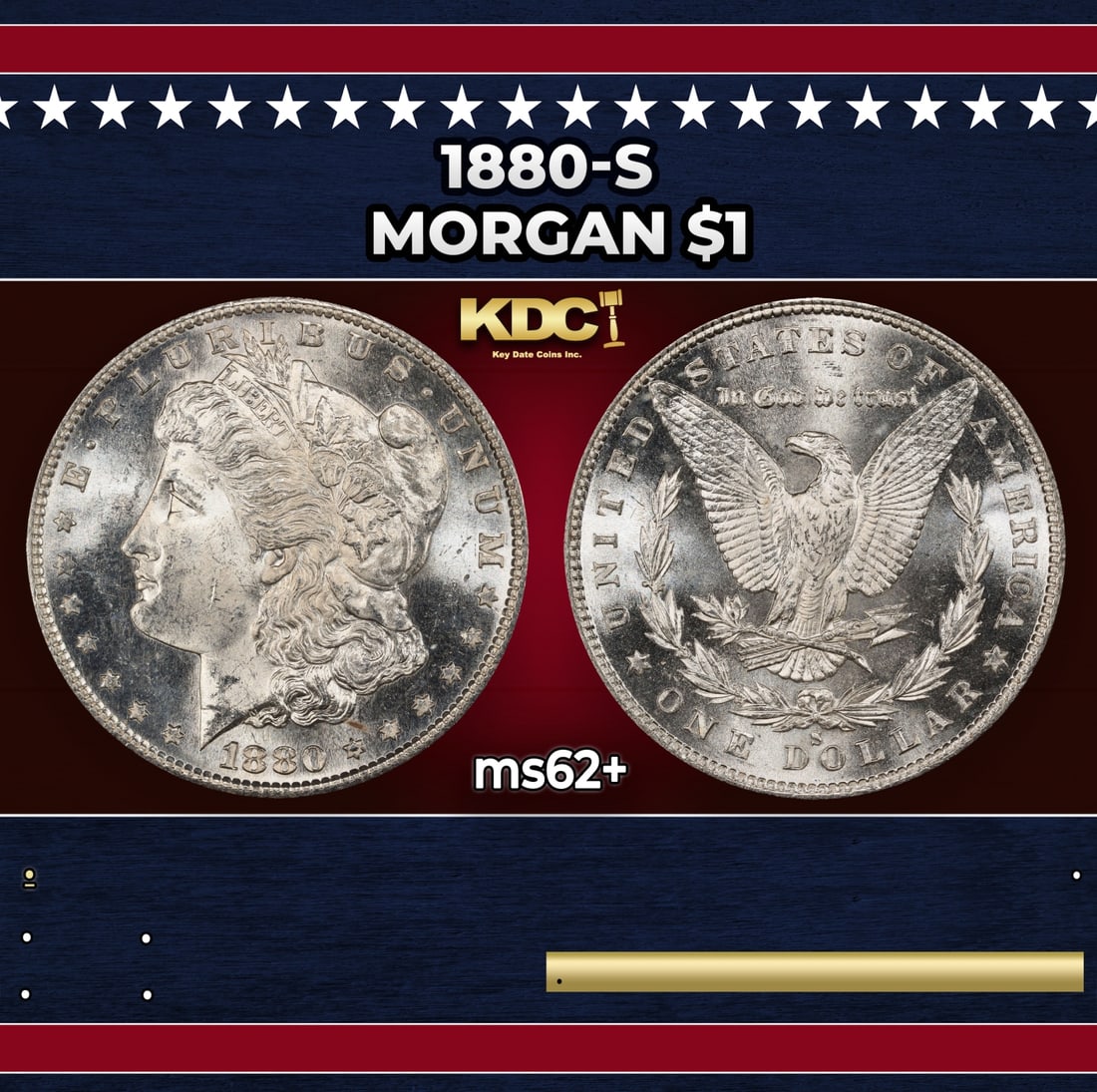 1880-s Morgan Dollar $1 Grades ms62+ (1 of 3)