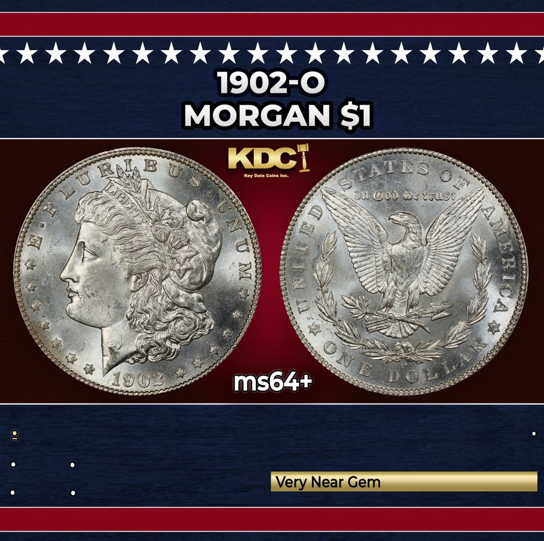 1902-o Morgan Dollar $1 Grades ms64+ (1 of 3)