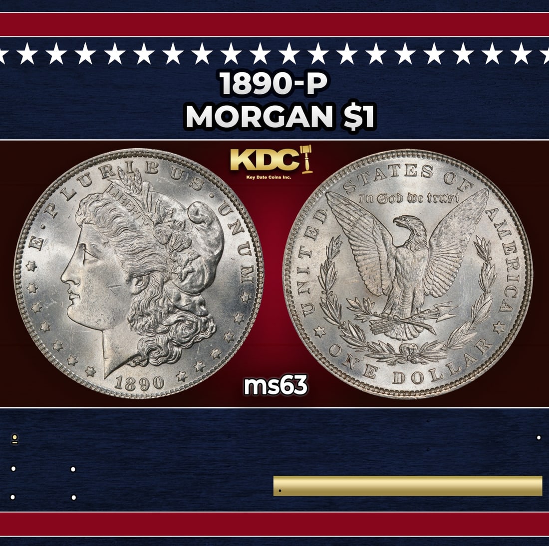 1890-p Morgan Dollar $1 Grades ms63 (1 of 3)