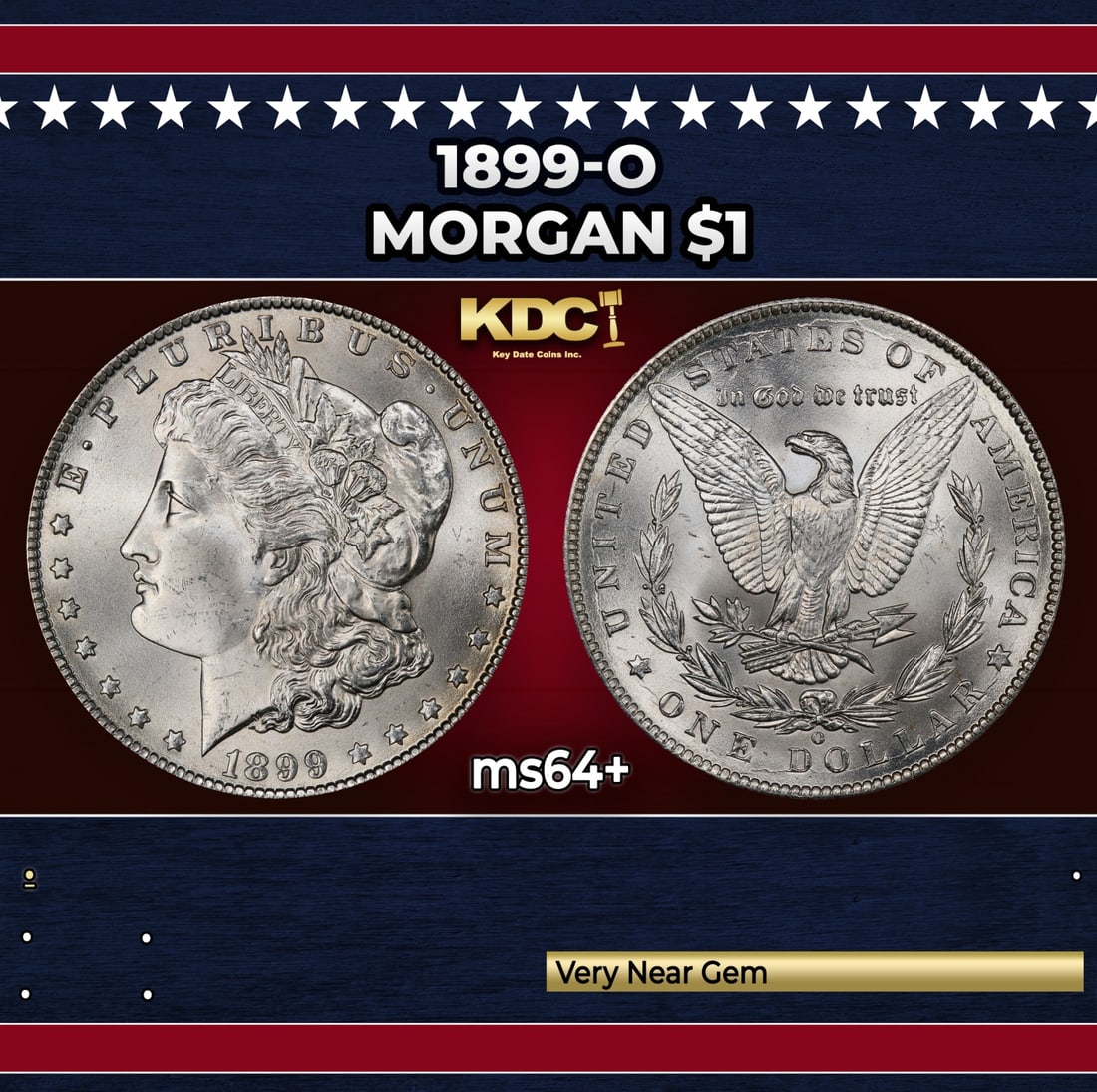 1899-o Morgan Dollar $1 Grades ms64+ (1 of 3)