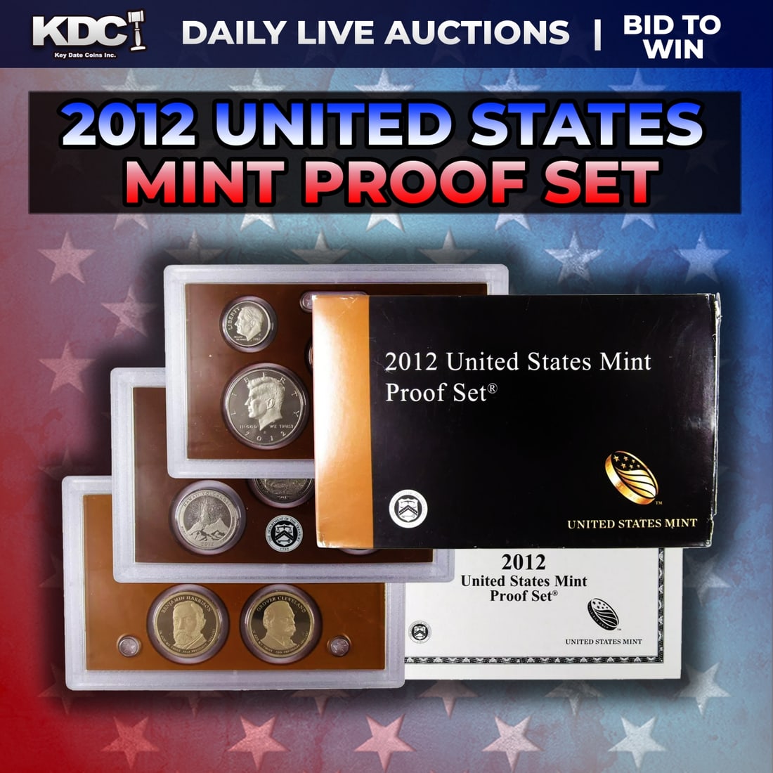Rare KEY 2012 United States Mint Proof Set - 14 Coins Included Very Low Mintage (1 of 1)