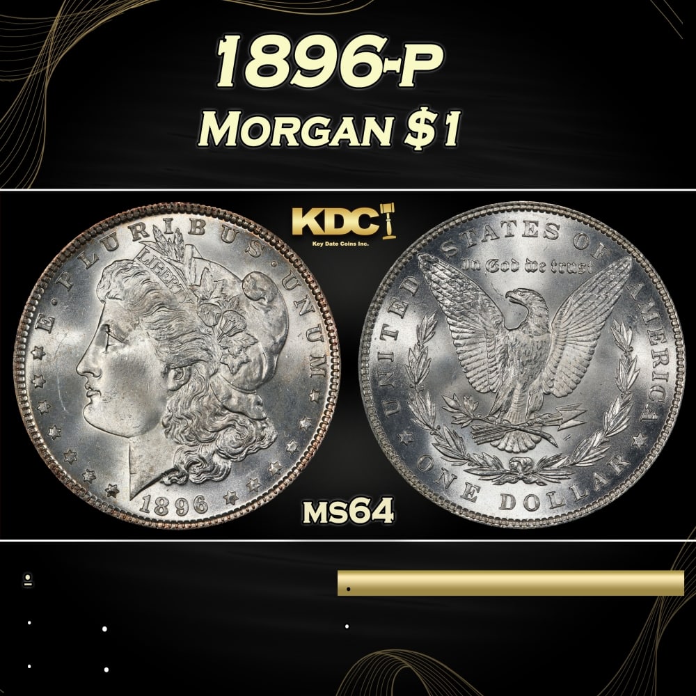 1896-p Morgan Dollar $1 Grades ms64 (1 of 3)