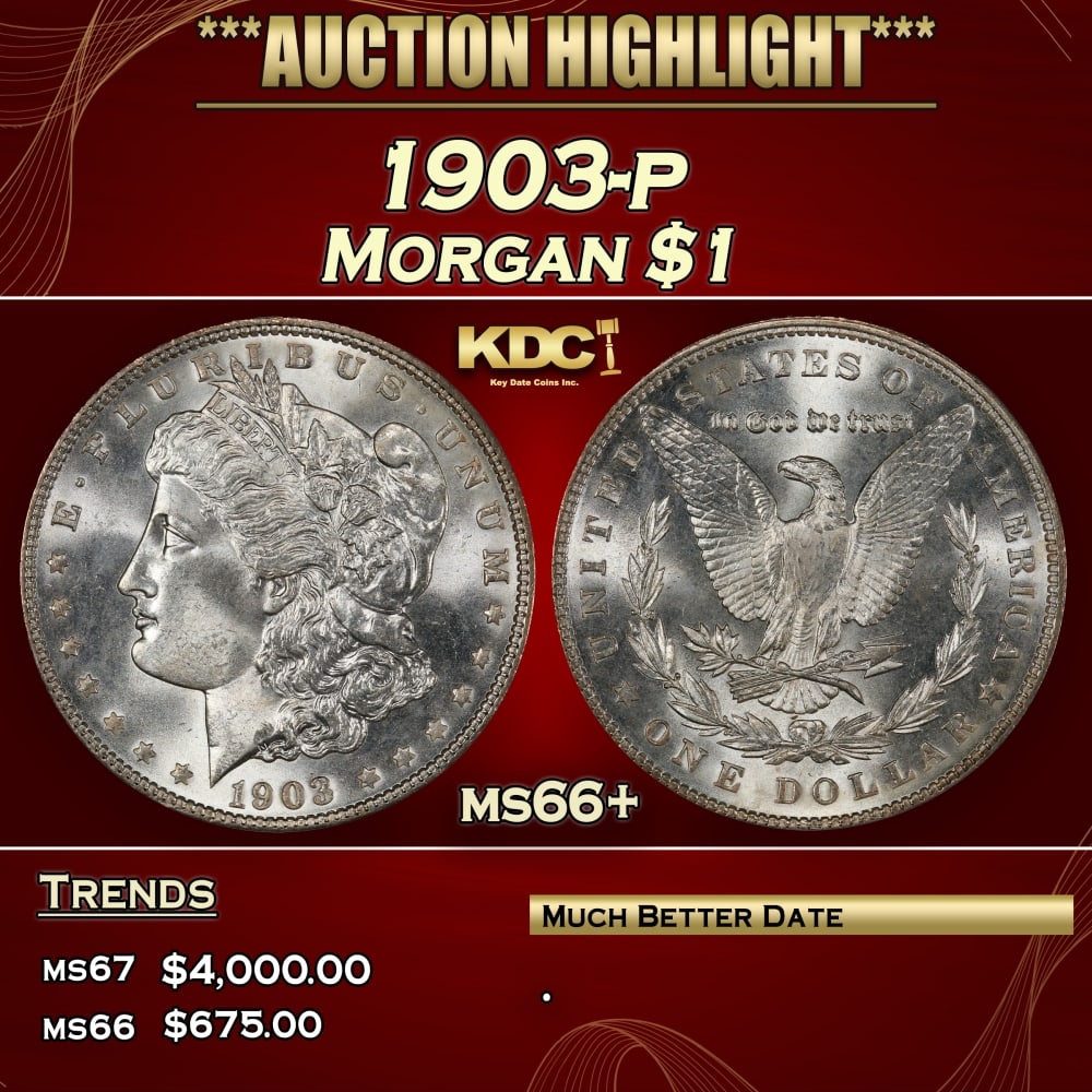 1903-p Morgan Dollar $1 ms66+ SEGS: 1903-p Morgan Dollar $1 ms66+ SEGS. 0