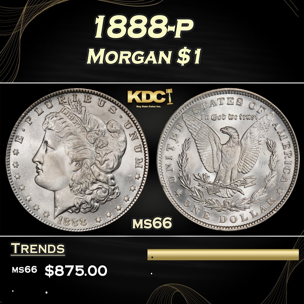 1888-p Morgan Dollar $1 Grades ms66 (1 of 3)