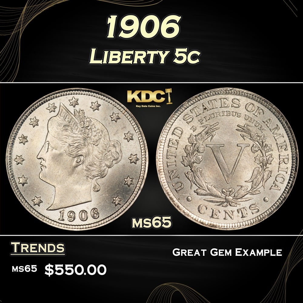 1906 Liberty Nickel 5c Grades ms65 (1 of 3)