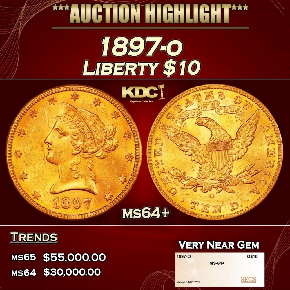 1897-o Gold Liberty Eagle $10 ms64+ SEGS (1 of 4)