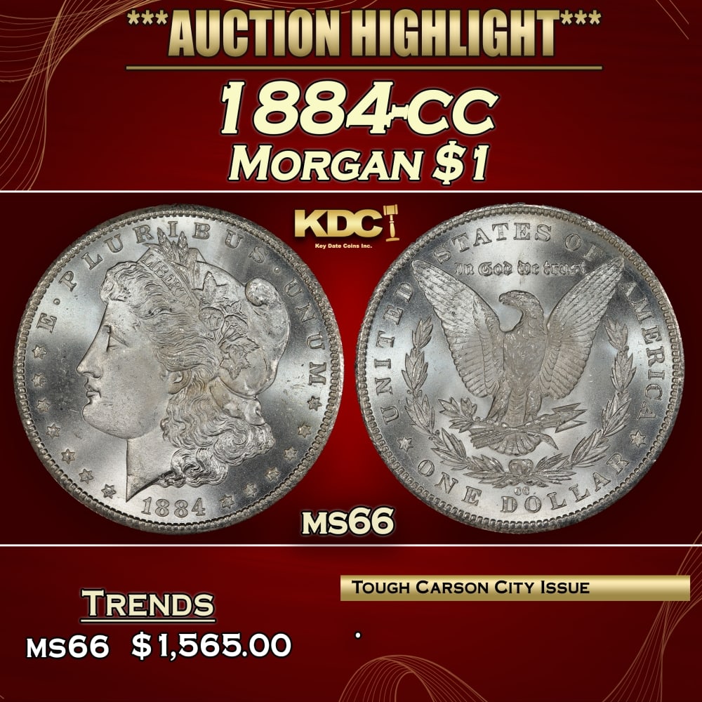 1884-cc Morgan Dollar $1 ms66 SEGS (1 of 3)